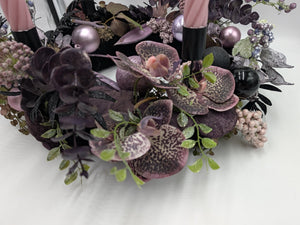 Adventskranz modern Orchideen Kugeln rosa schwarz – Ansicht 4