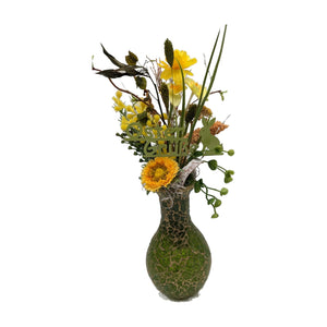 Freigestellt Tischgesteck Ostergesteck Narzisse Gerbera Mimose Hase gelb grün