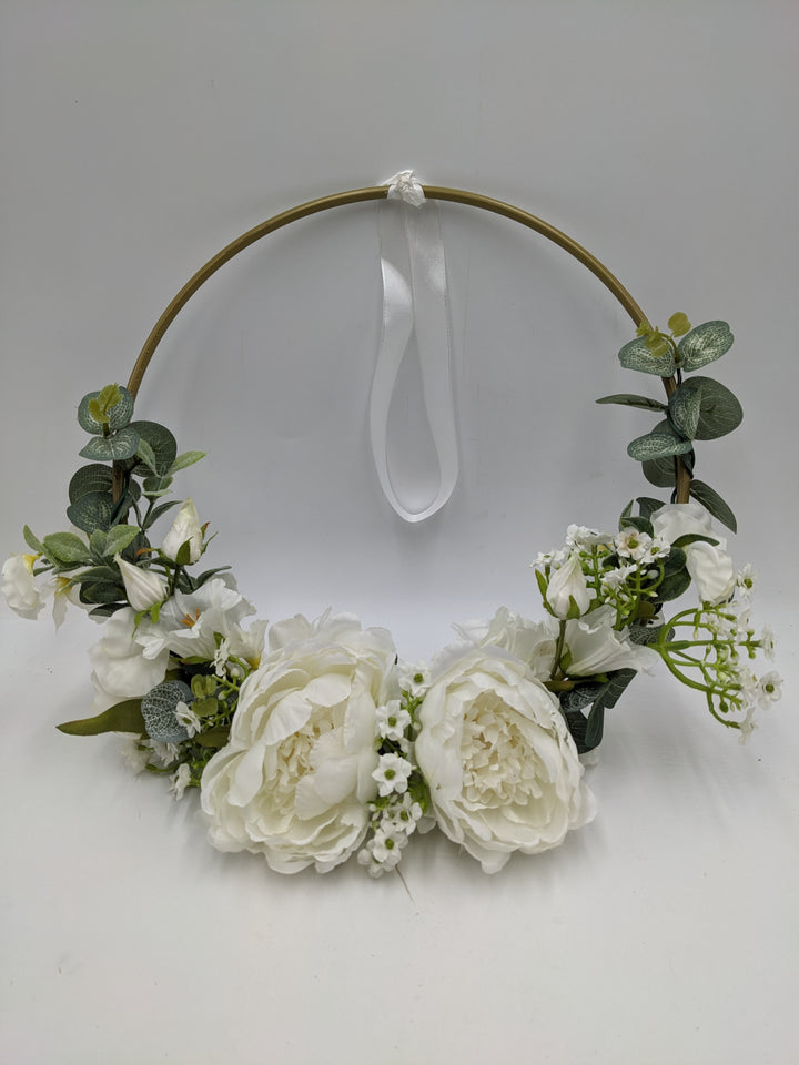 Türkranz Hochzeit Blüten Eukalypthus weiß