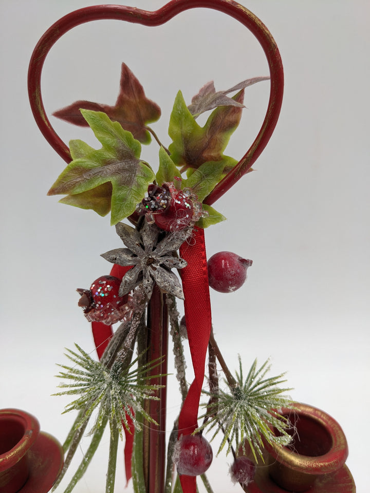 Kerzenständer Anis Beeren rot