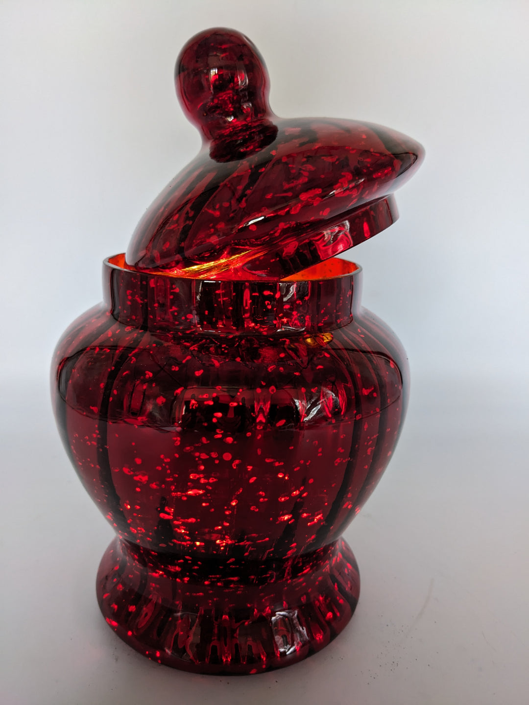 Dekorationsglas Bonboniere Bauernglas mit Deckel rot