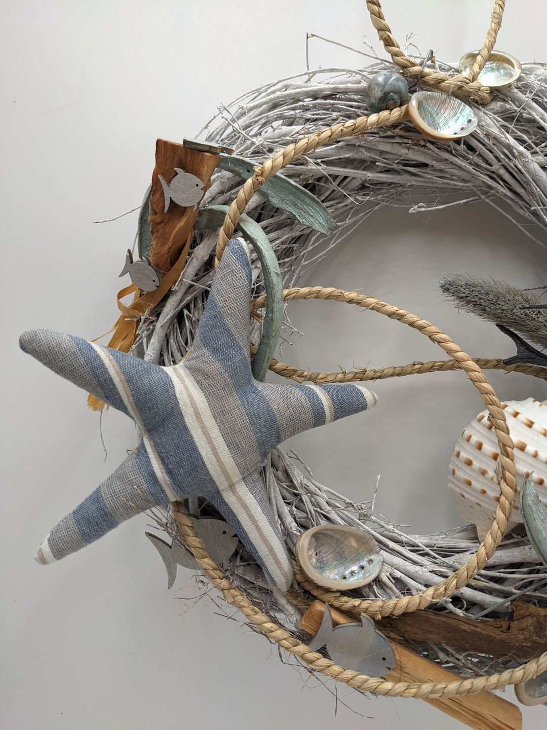 Türkranz Maritim Muschel Seestern Fisch blau