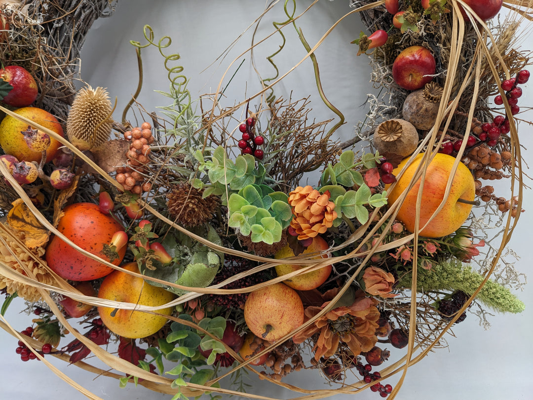 Herbstkranz Ernte-Dank Apfel Beeren orange