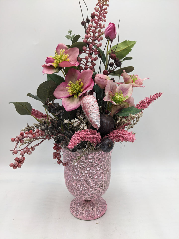 Wintergesteck Feige Christrose Heide rosa