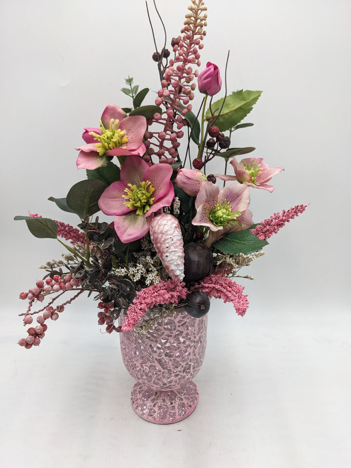 Wintergesteck Feige Christrose Heide rosa