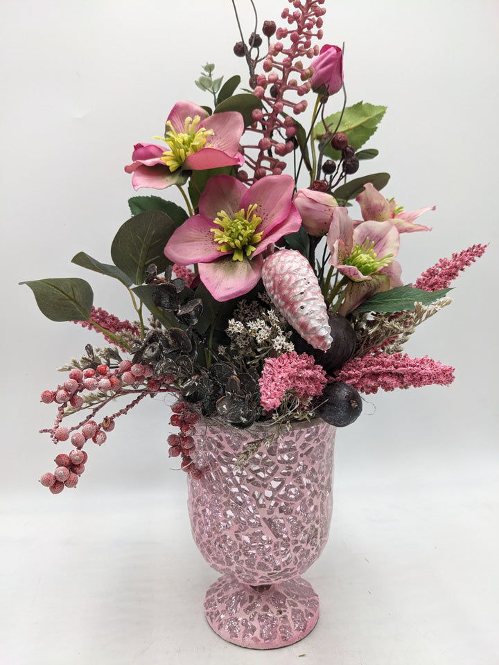 Wintergesteck Feige Christrose Heide rosa
