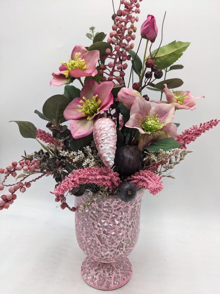 Wintergesteck Feige Christrose Heide rosa