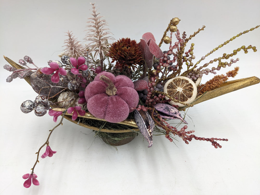 Herbstgesteck Blüte Beiwerk lila