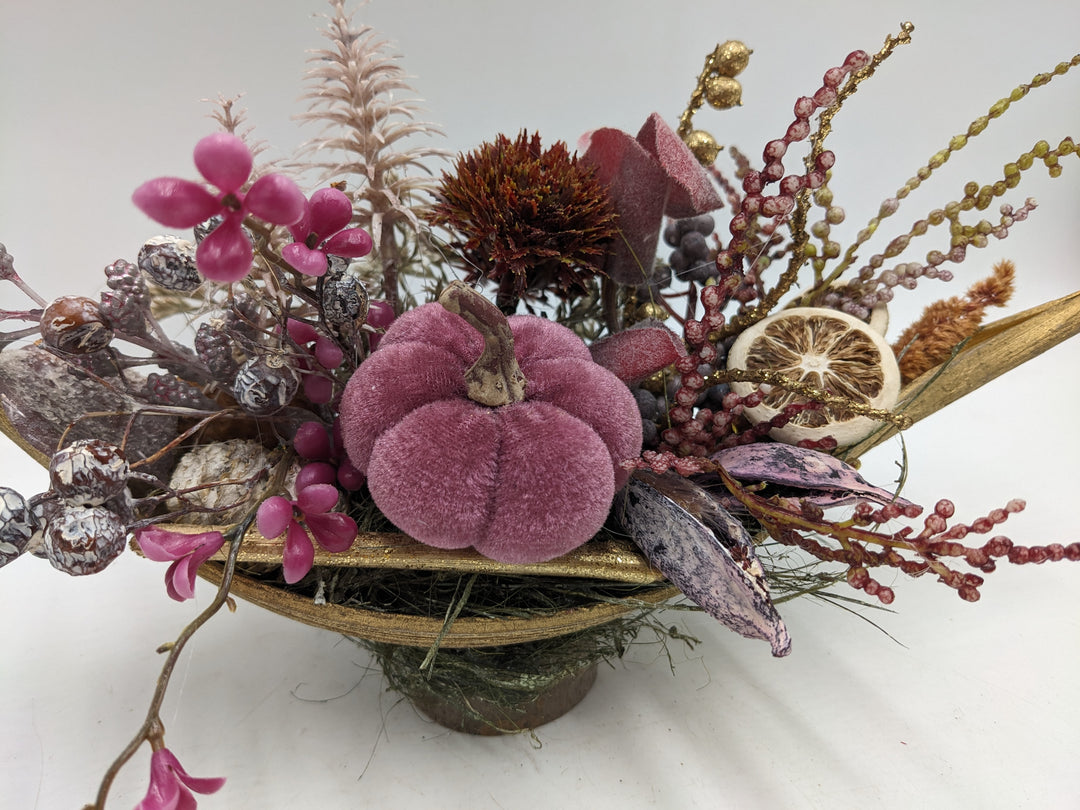 Herbstgesteck Blüte Beiwerk lila