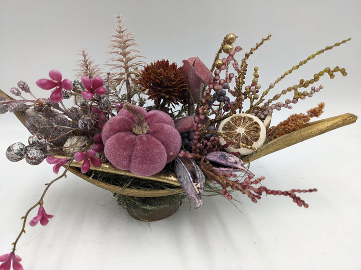 Herbstgesteck Blüte Beiwerk lila