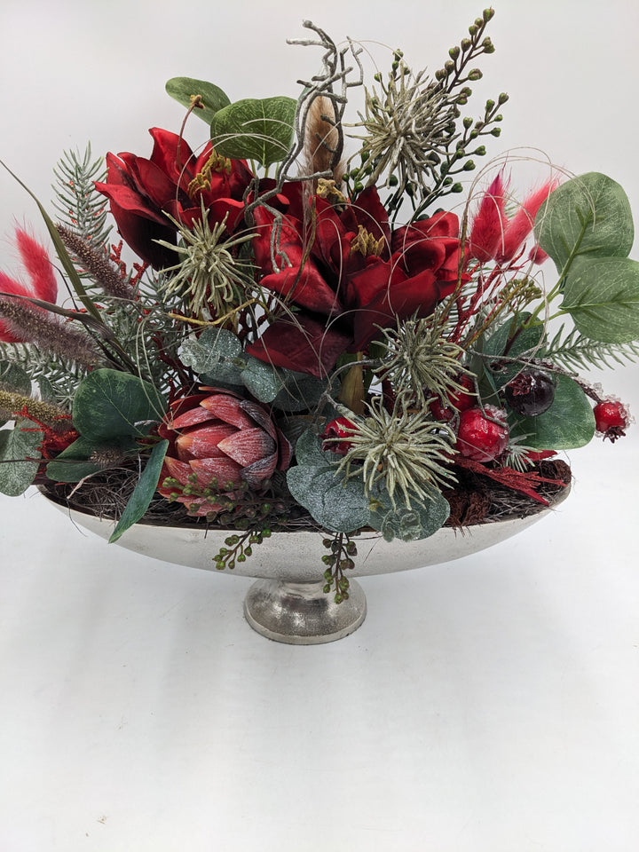 Wintergesteck Amaryllis Protea Eukalypthus rot