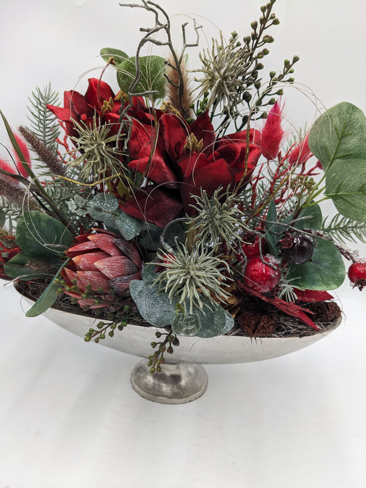 Wintergesteck Amaryllis Protea Eukalypthus rot