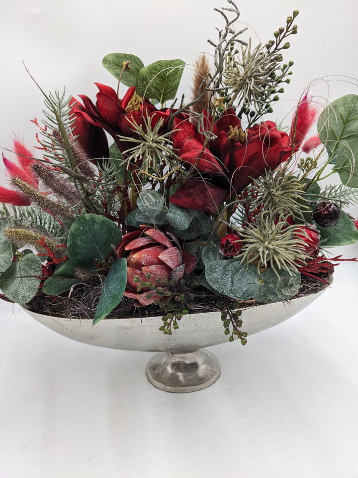 Wintergesteck Amaryllis Protea Eukalypthus rot