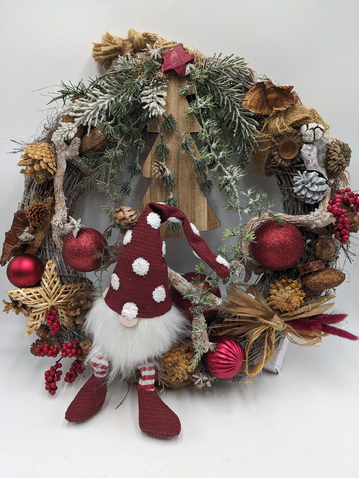 Türkranz Kugel Wichtel Tannenbaum rot