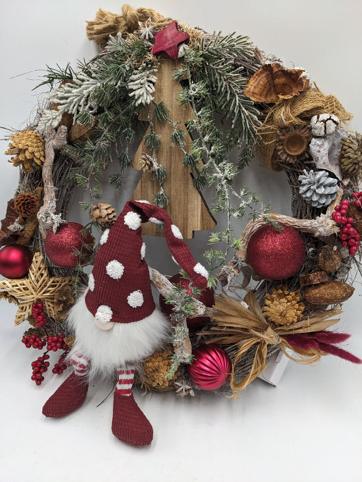 Türkranz Kugel Wichtel Tannenbaum rot