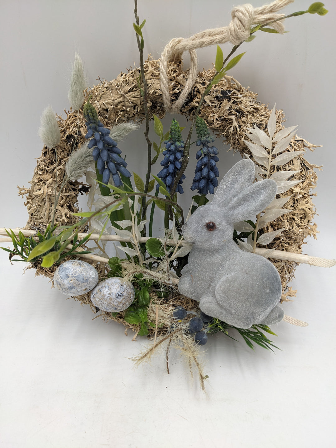 Osterkranz Türkranz Ostern Hase Hyazinthen blau