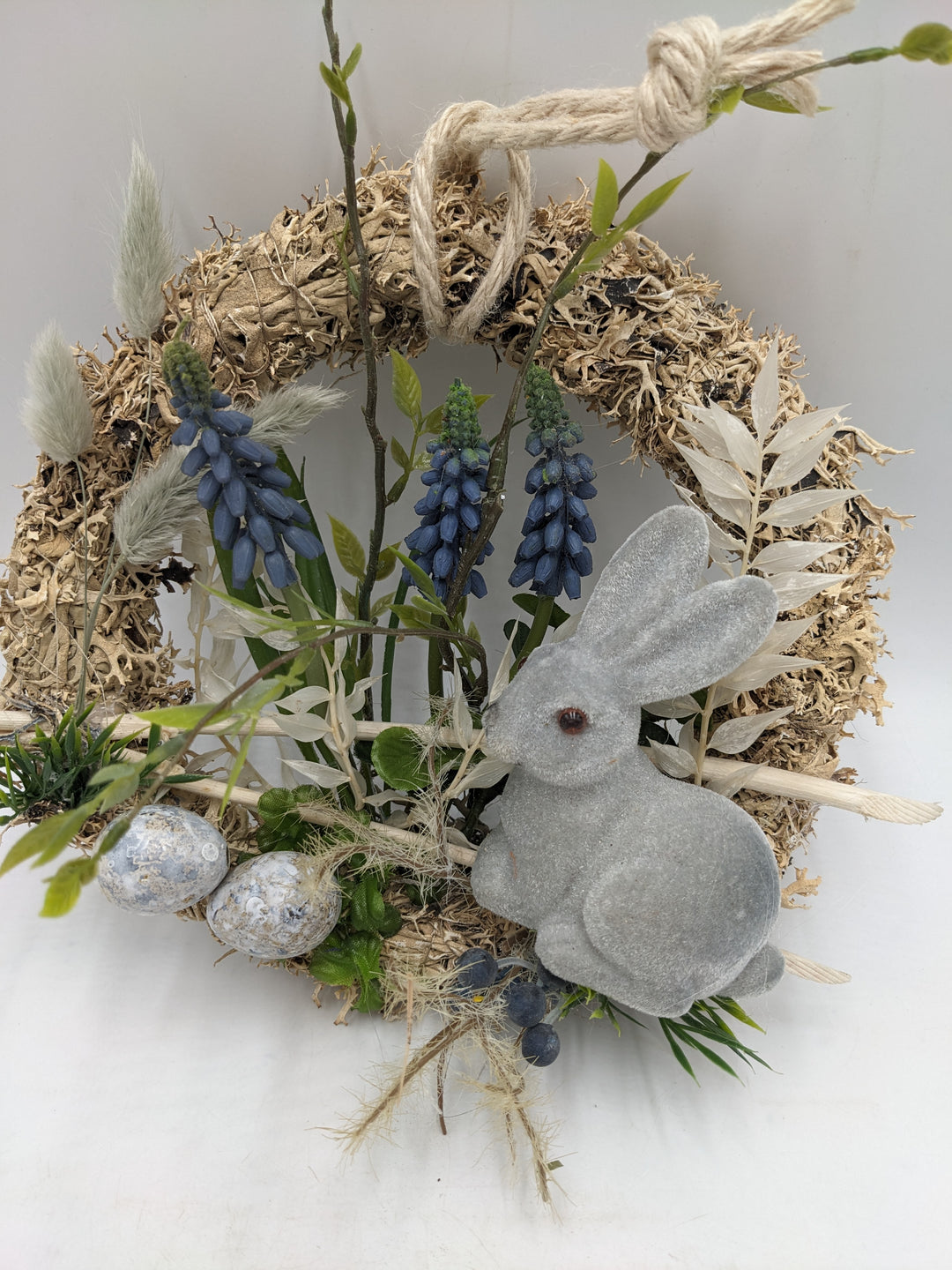 Osterkranz Türkranz Ostern Hase Hyazinthen blau