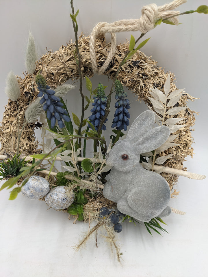 Osterkranz Türkranz Ostern Hase Hyazinthen blau