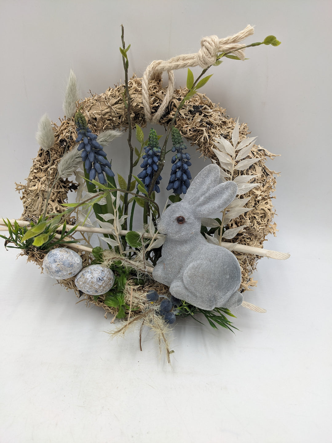 Osterkranz Türkranz Ostern Hase Hyazinthen blau
