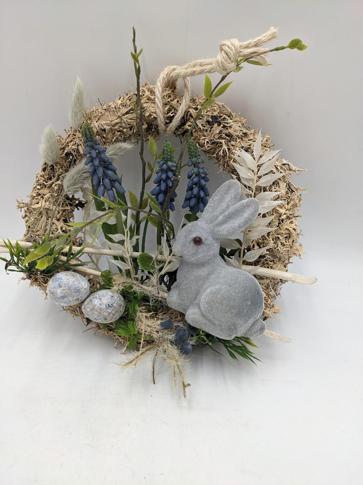 Osterkranz Türkranz Ostern Hase Hyazinthen blau