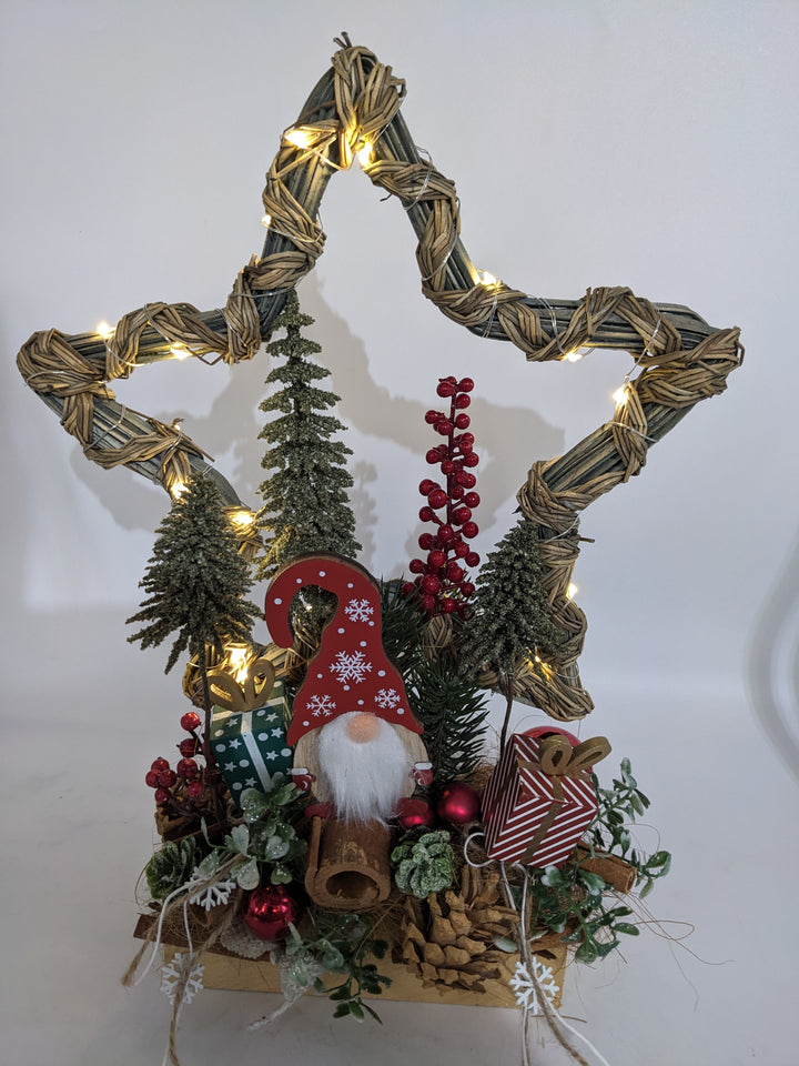 Wintergesteck LED Bäume Geschenke Stern
