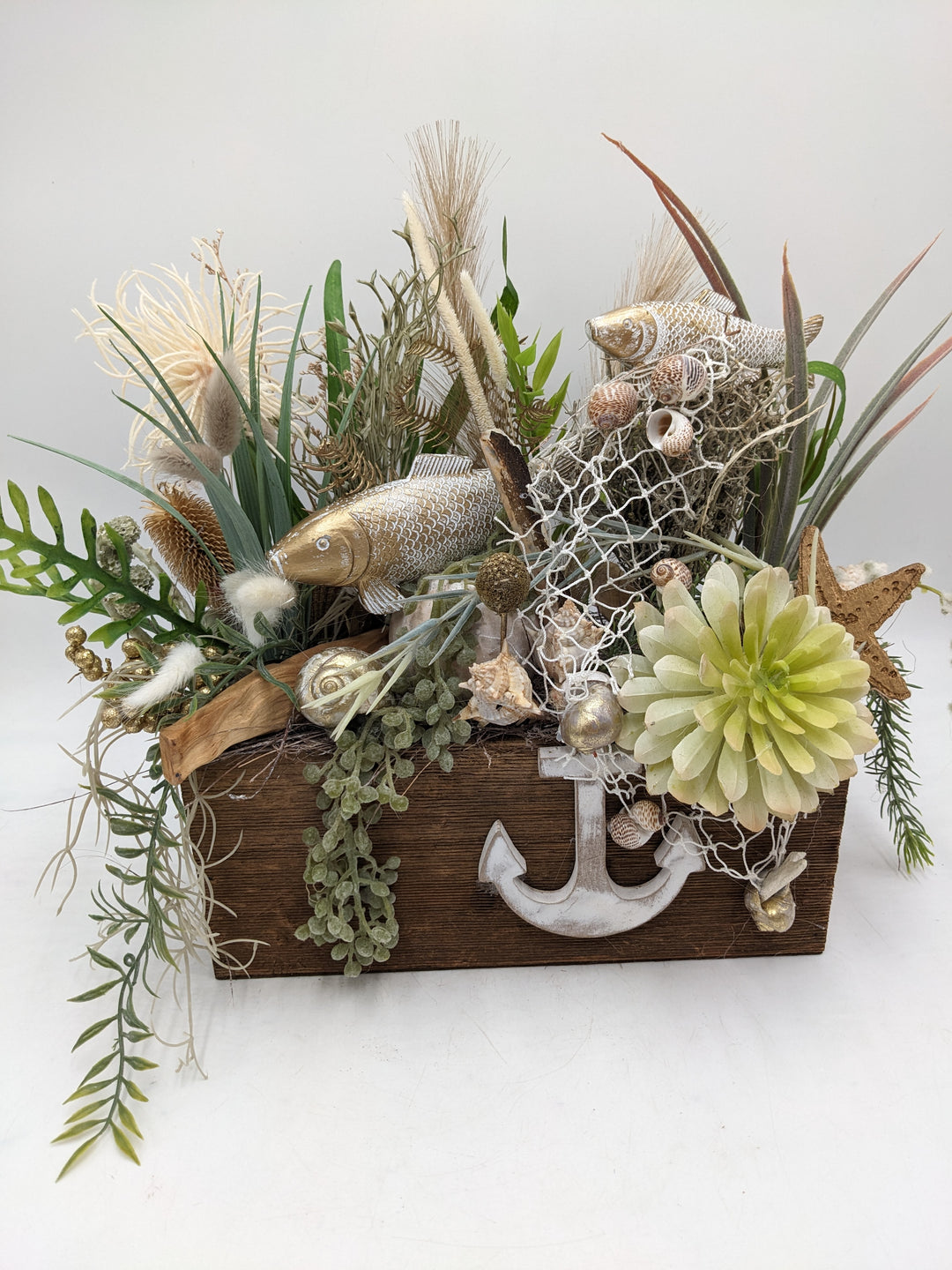 Sommergesteck Fische Gräser Anker maritim