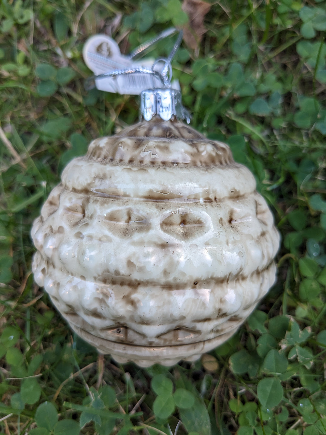 Weihnachtskugel Goodwill marmoriert creme