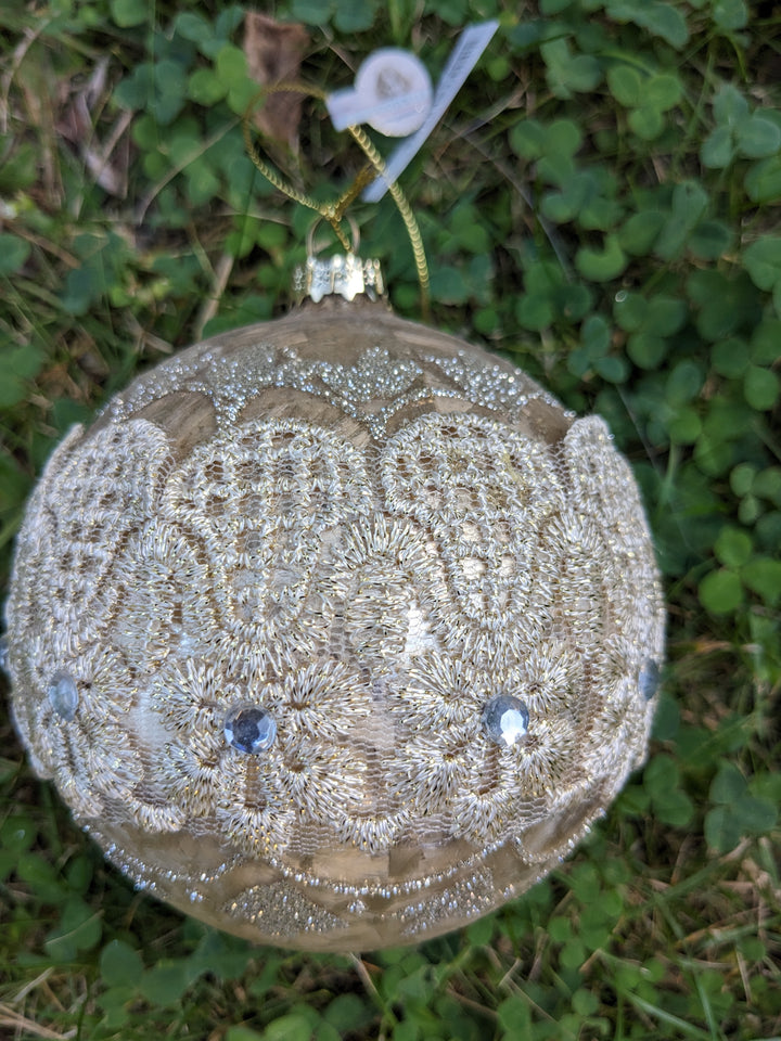 Weihnachtskugel Goodwill Spitze gold
