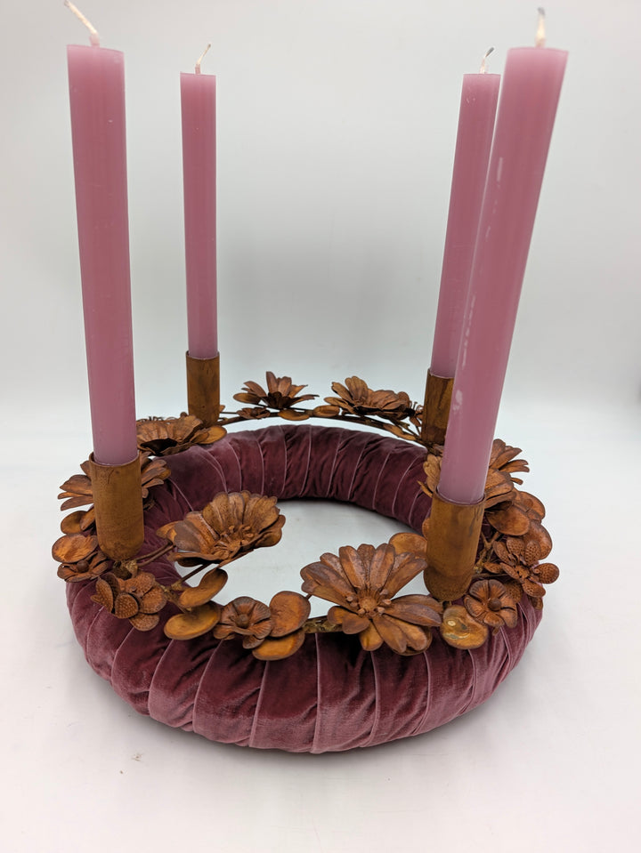 Adventskranz Metallkranz Rost altrosa