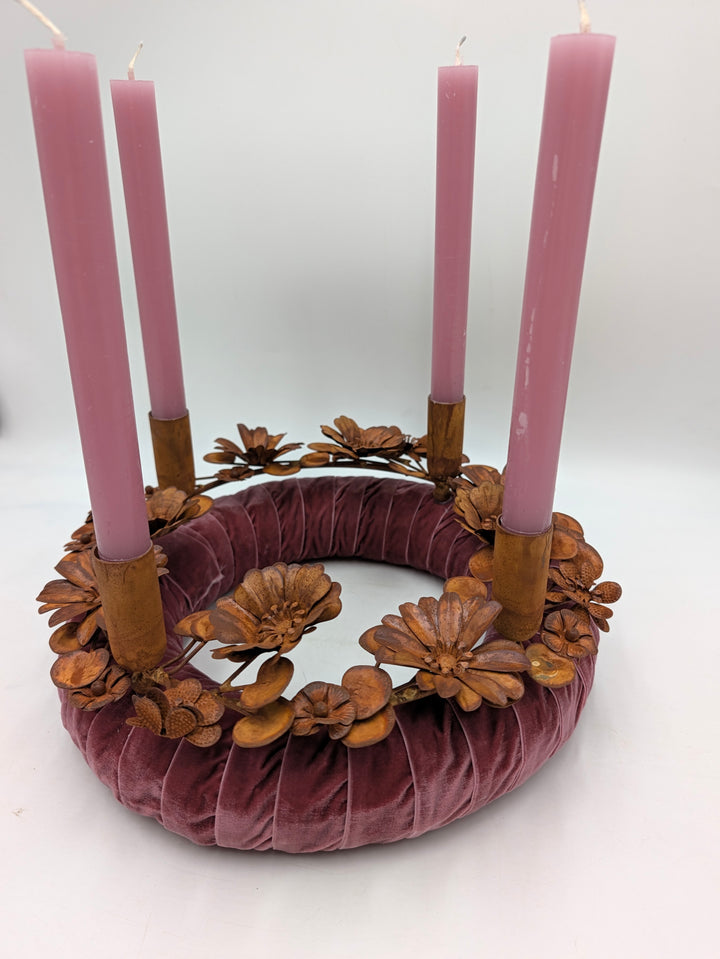 Adventskranz Metallkranz Rost altrosa