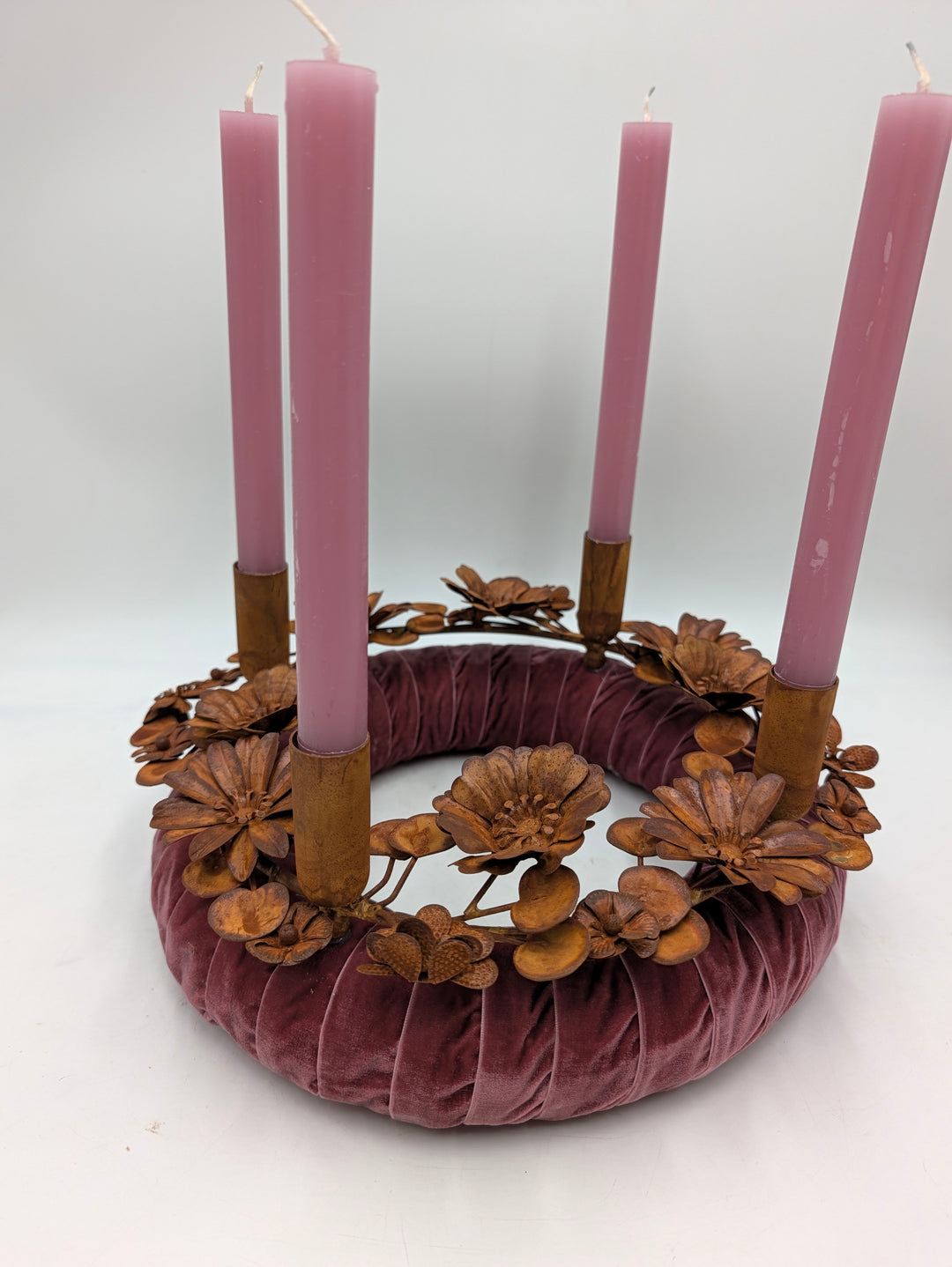 Adventskranz Metallkranz Rost altrosa