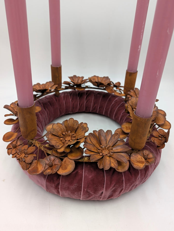 Adventskranz Metallkranz Rost altrosa