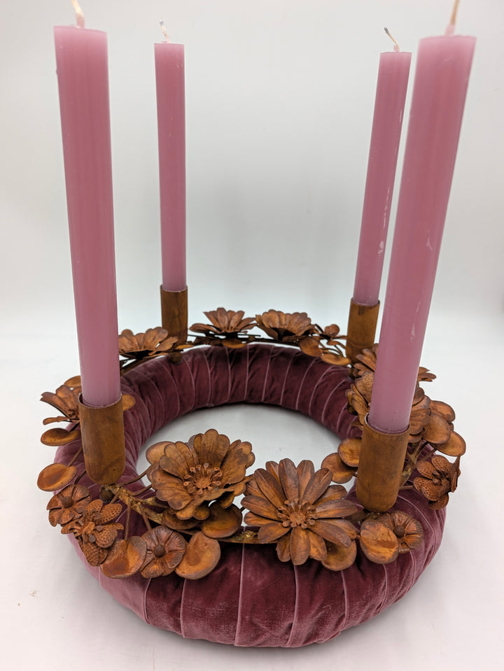 Adventskranz Metallkranz Rost altrosa
