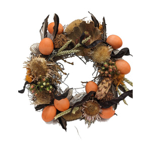 Freigestellt Osterkranz Türkranz Eier Disteln Beeren Gräser orange natur