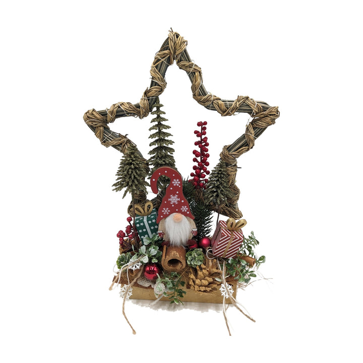 Freigestellt Wintergesteck Stern LED Wichtel Bäume Geschenke rot grün