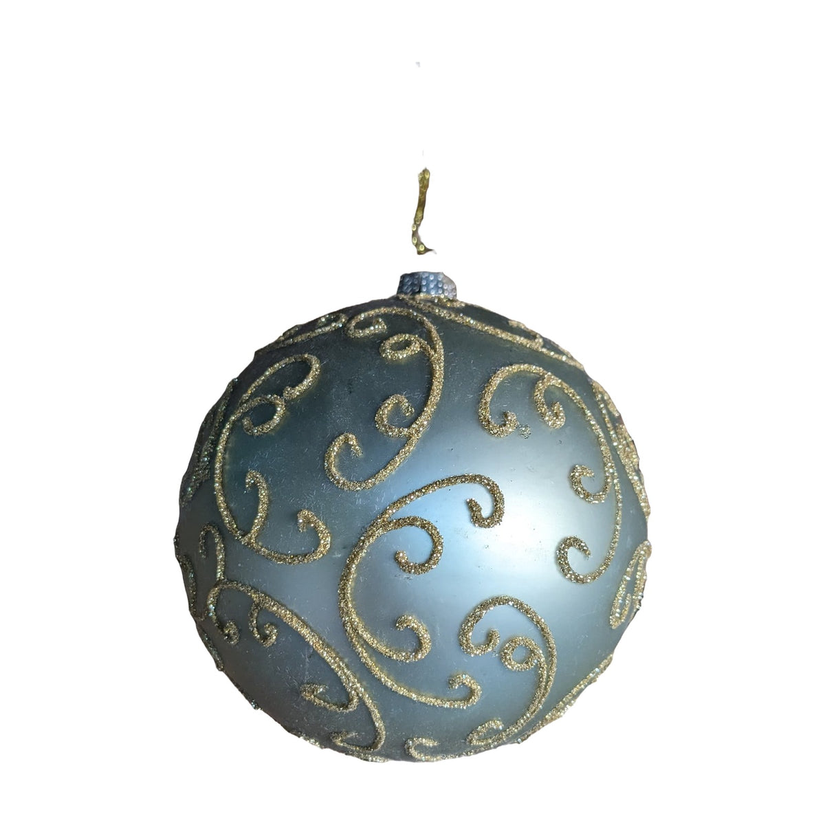 Freigestellt Weihnachtskugel Christbaumkugel Ornamente matt grün gold Ø 12 cm