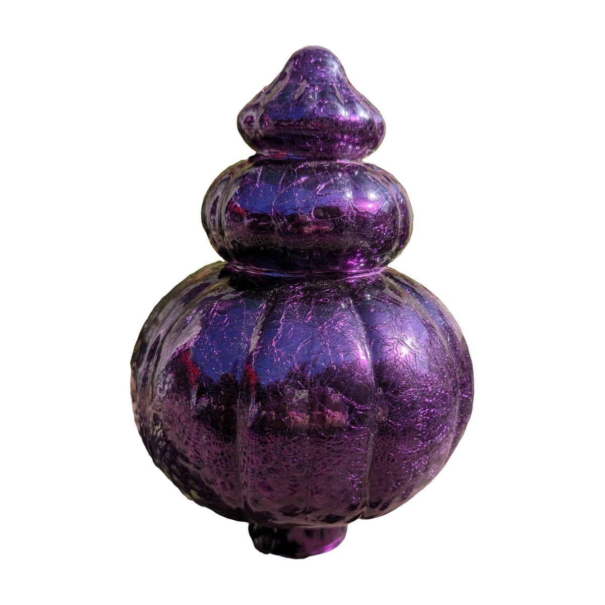 Freigestellt Rosenkugel dreifach gestuft Craquelé-Optik lila 26 cm