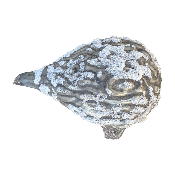 Freigestellt Baumschmuck Traube Relief grau silber 12 cm
