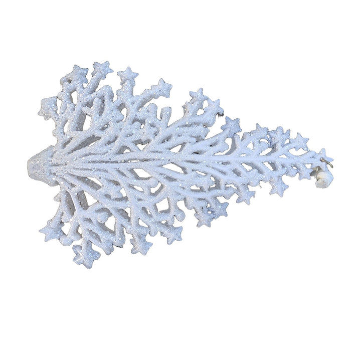 Freigestellt Baumschmuck Schneeflocke Glitzer weiß 16 cm