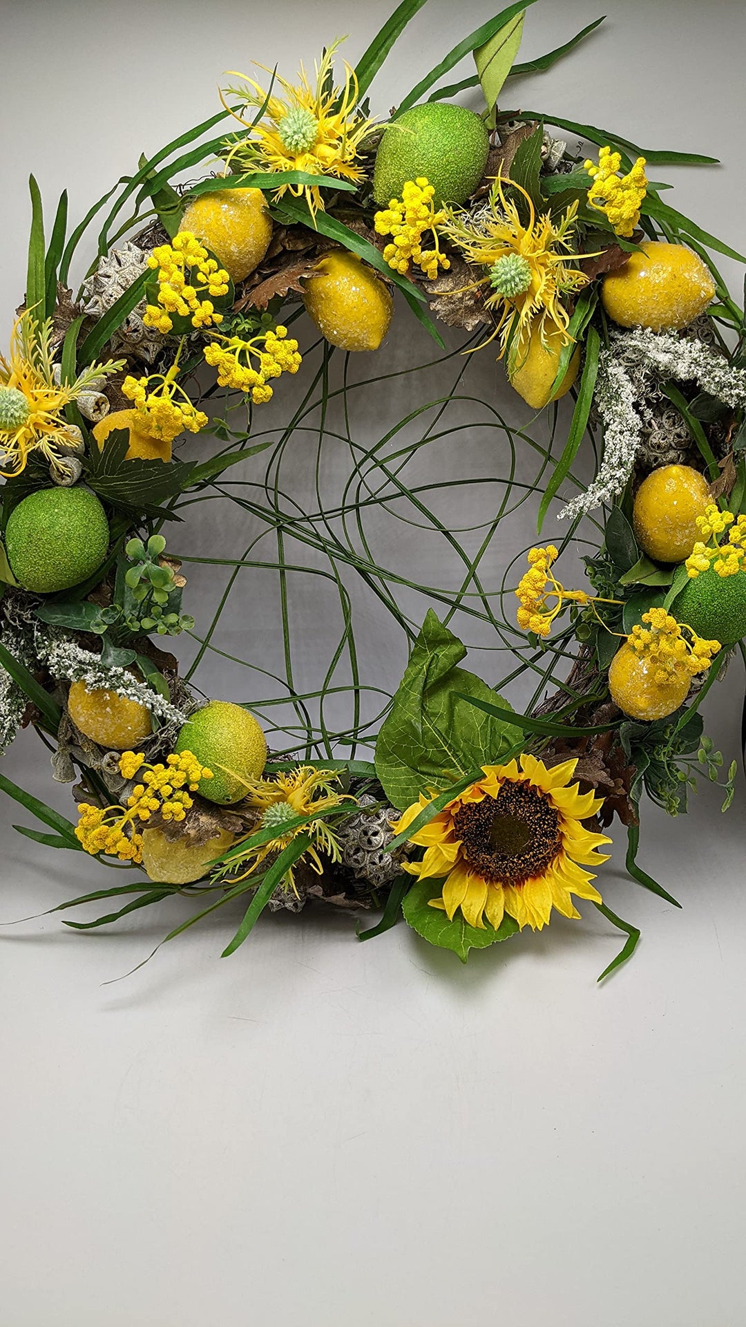 Tischkranz Sommer mit Sonnenblume, Zitronen & Limonen, 45 cm